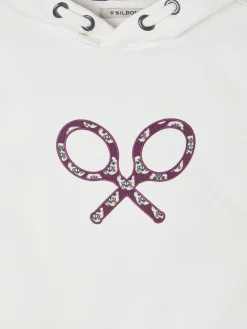 Sudadera woman raqueta estampado cruda