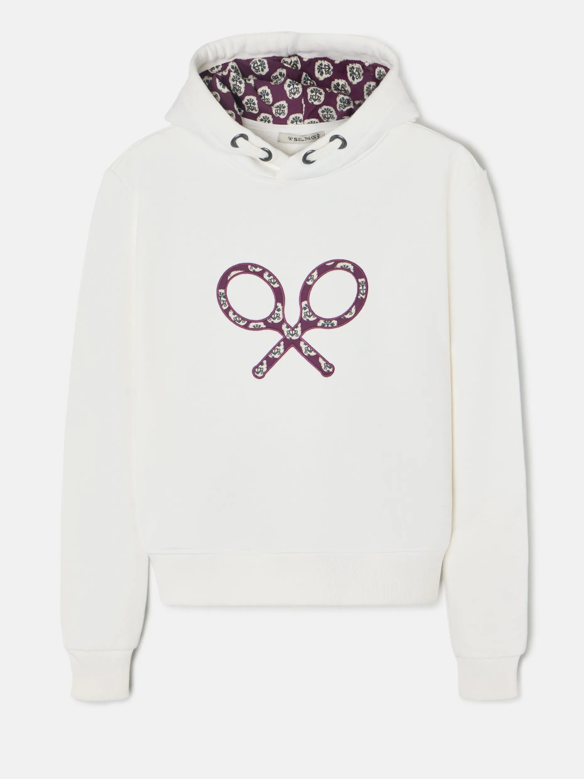 Sudadera woman raqueta estampado cruda