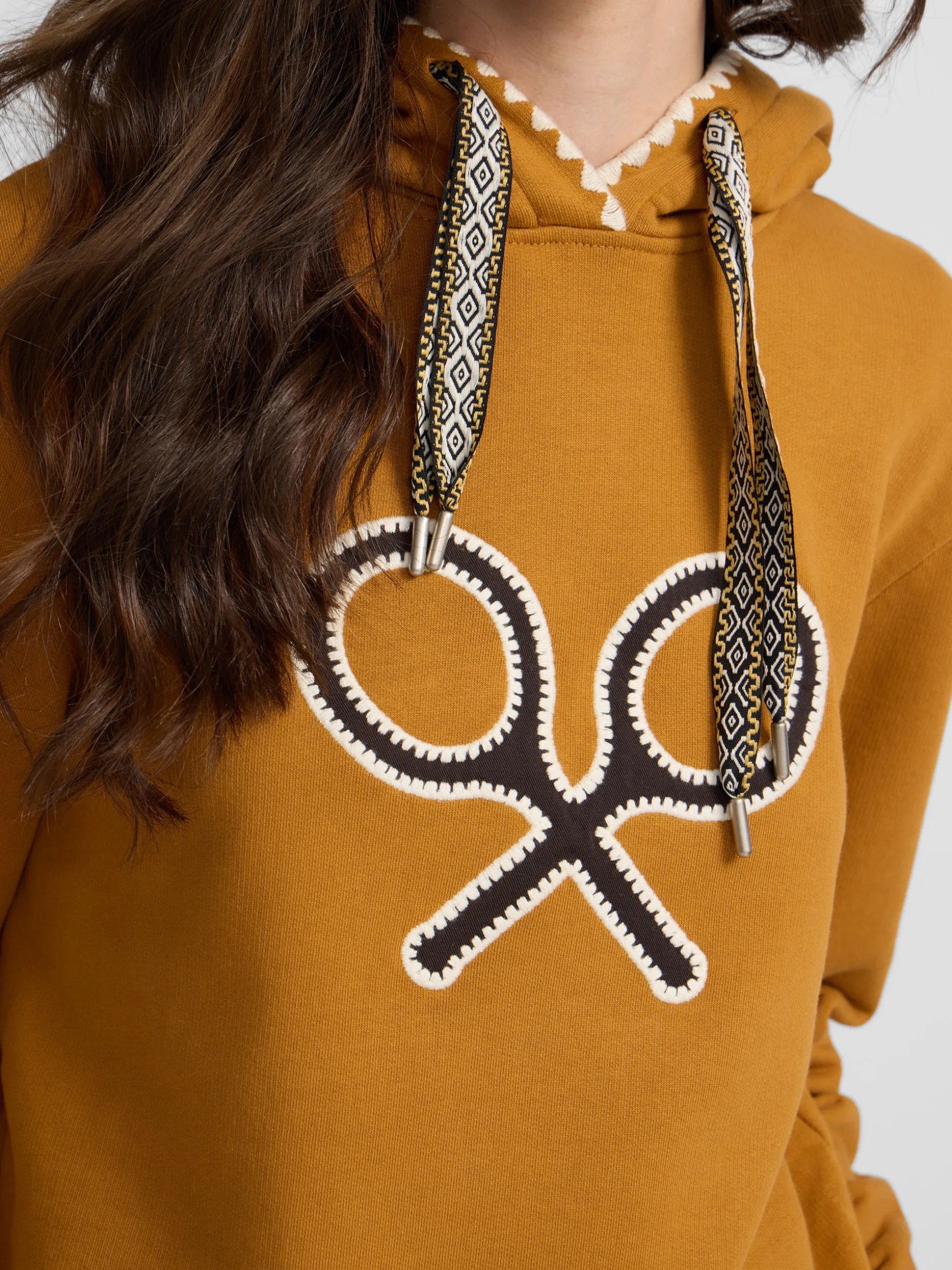 Sudadera woman raqueta pespuntes camel