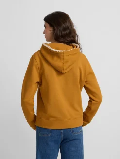 Sudadera woman raqueta pespuntes camel
