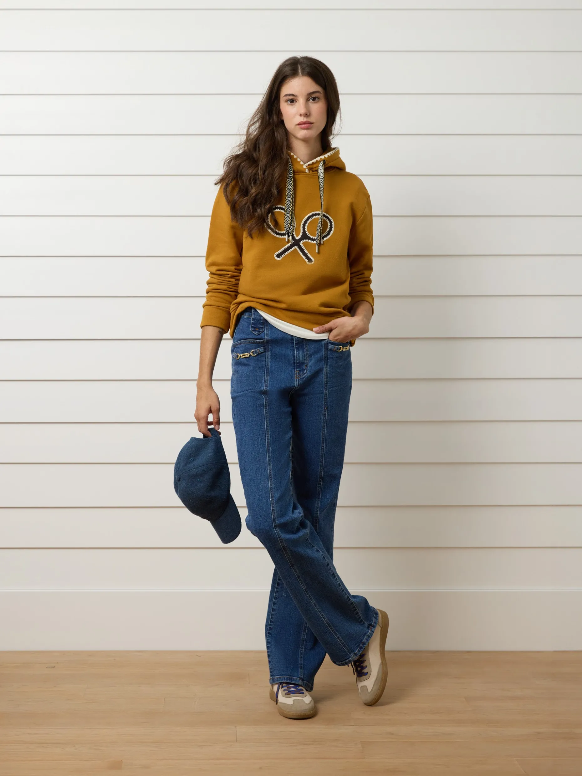 Sudadera woman raqueta pespuntes camel
