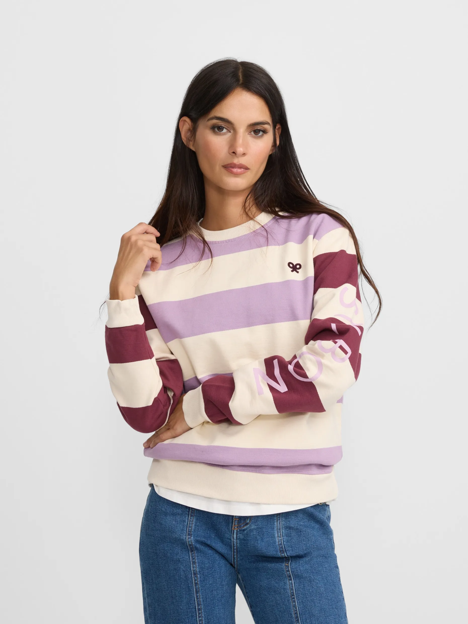 Sudadera woman rayas silbon moradas