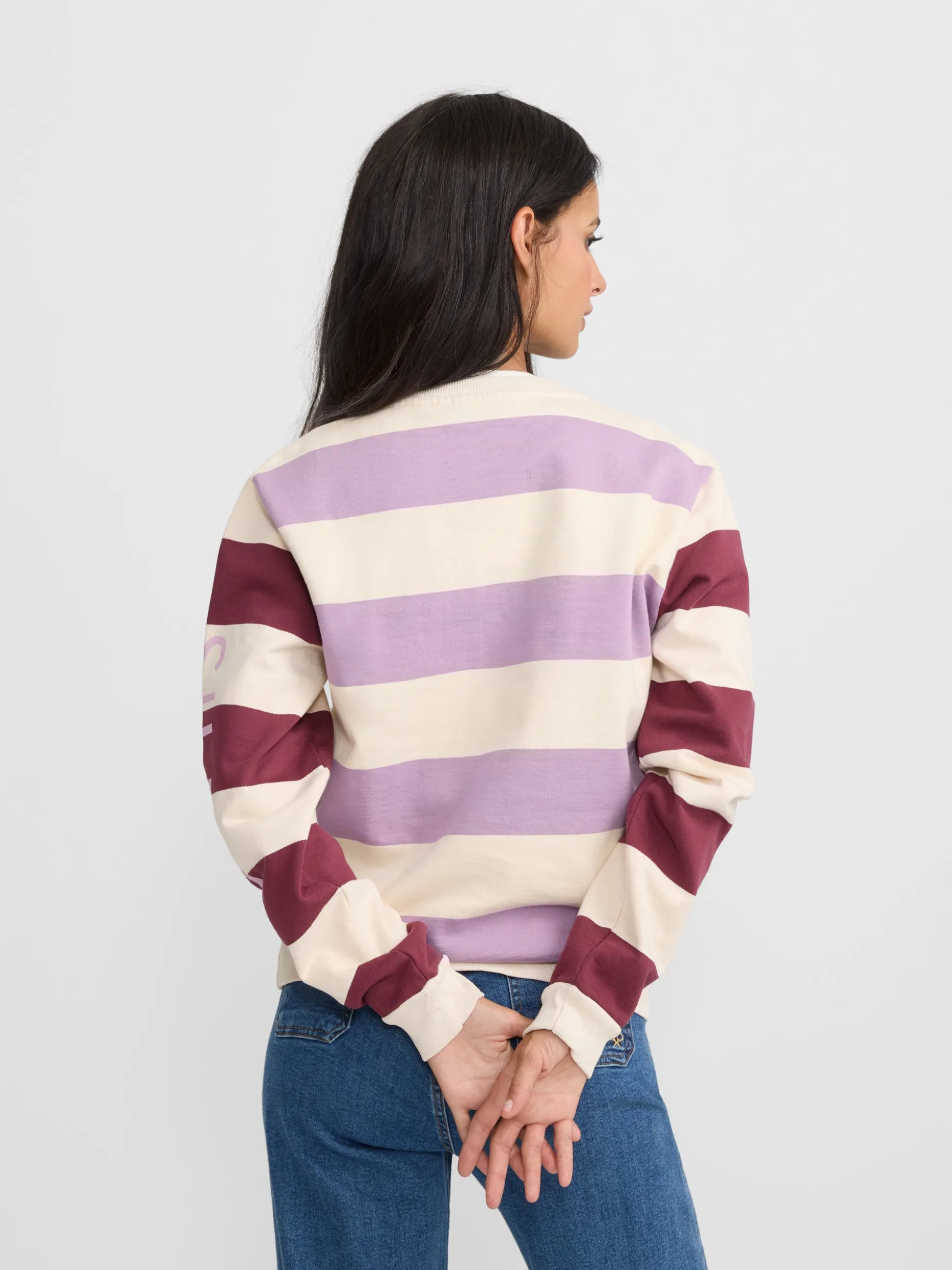 Sudadera woman rayas silbon moradas