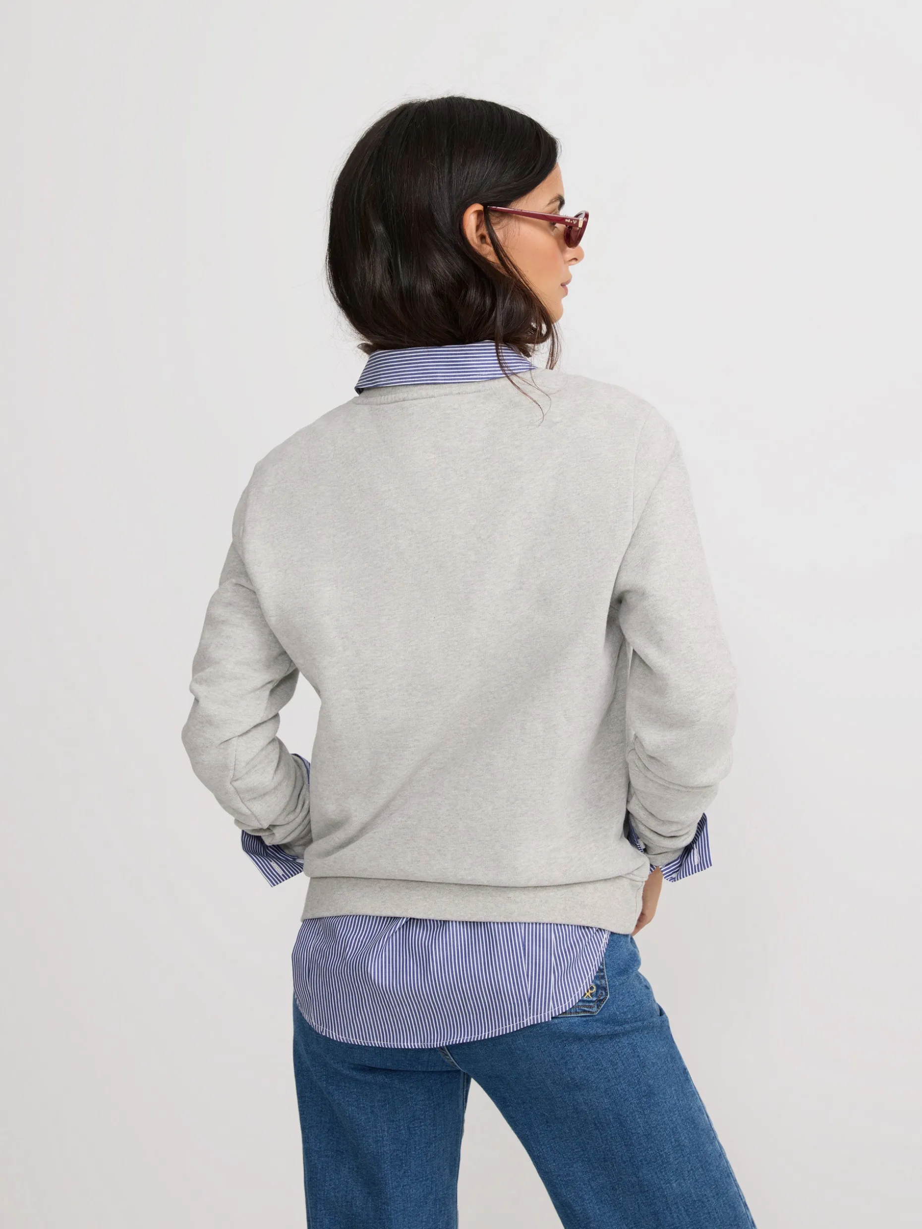 Sudadera woman silbon tachas gris