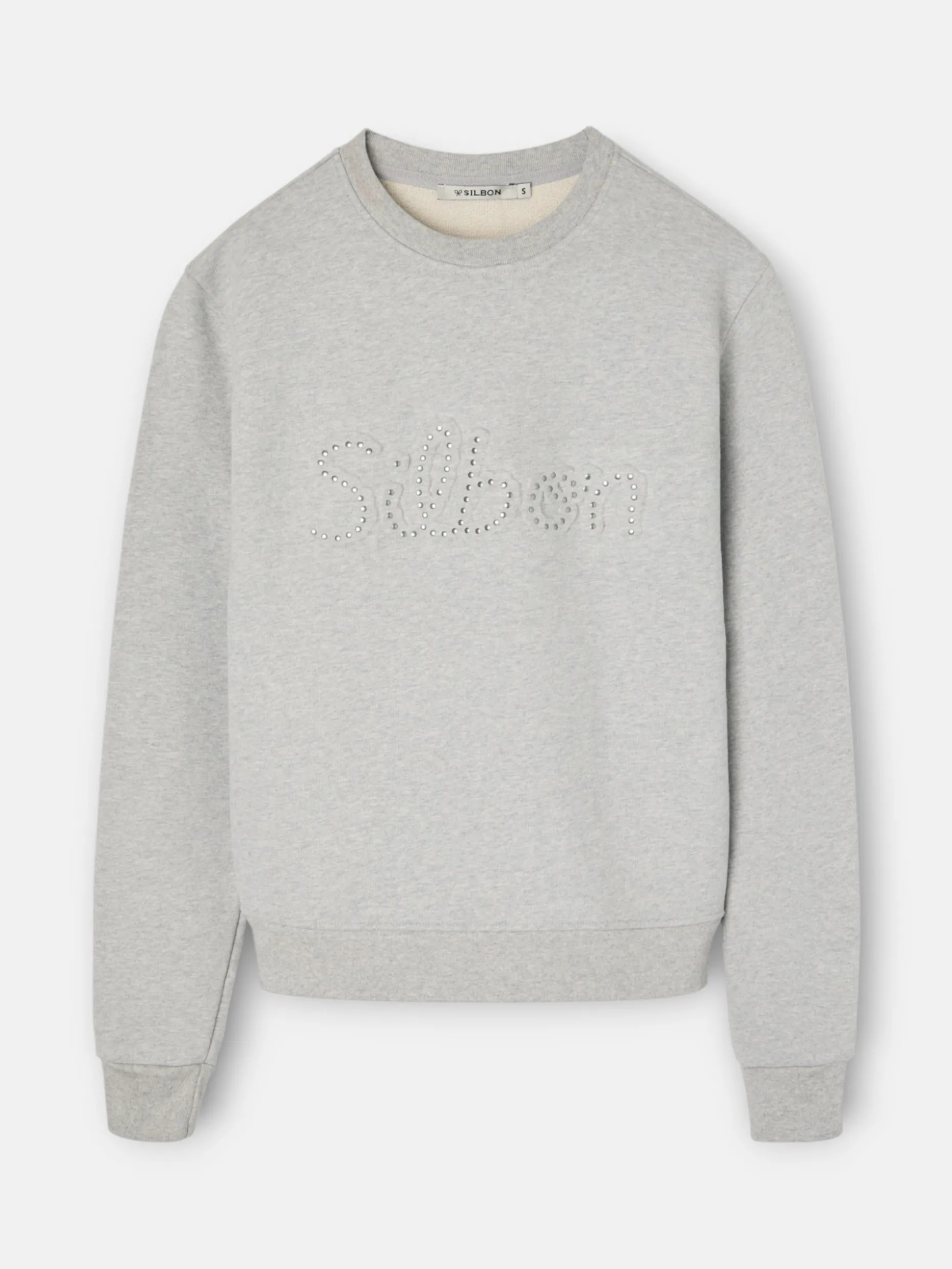 Sudadera woman silbon tachas gris
