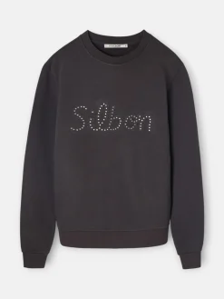 Sudadera woman silbon tachas negra