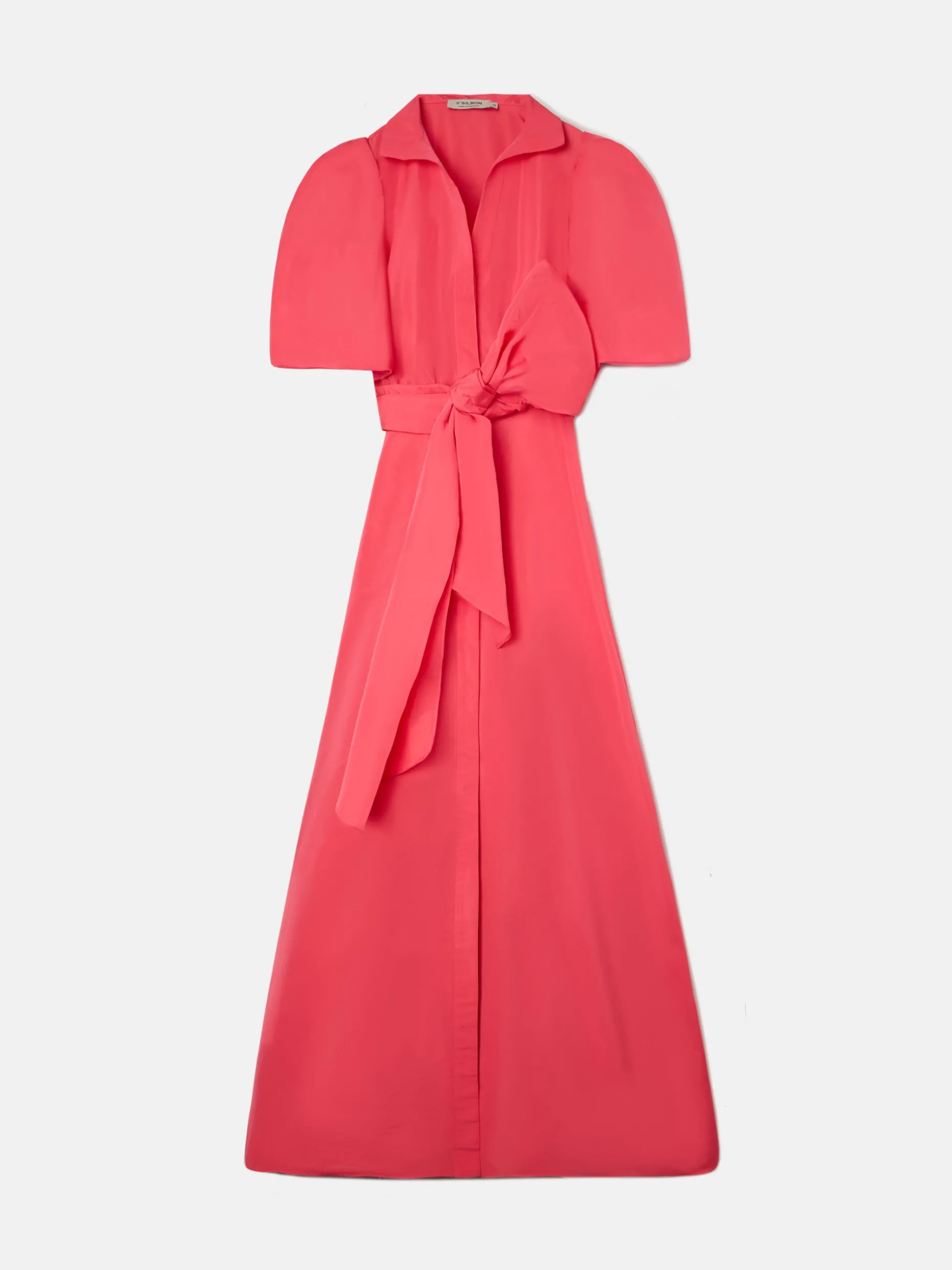 Vestido CaprileXSilbon camisero tafeta rojo