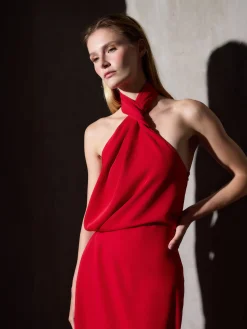 Vestido CaprileXSilbon halter rojo