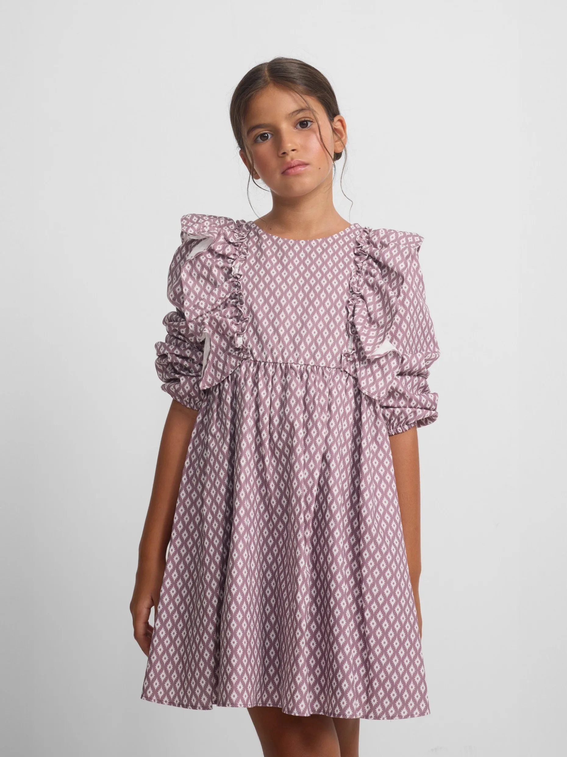 Vestido girl estampado etnico morado