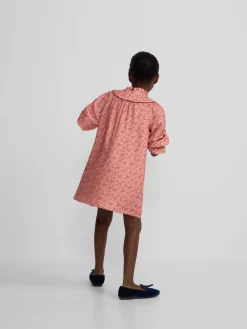 Vestido girl puño estampado flores rosa