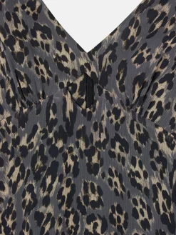 Vestido largo estampado animal print azules