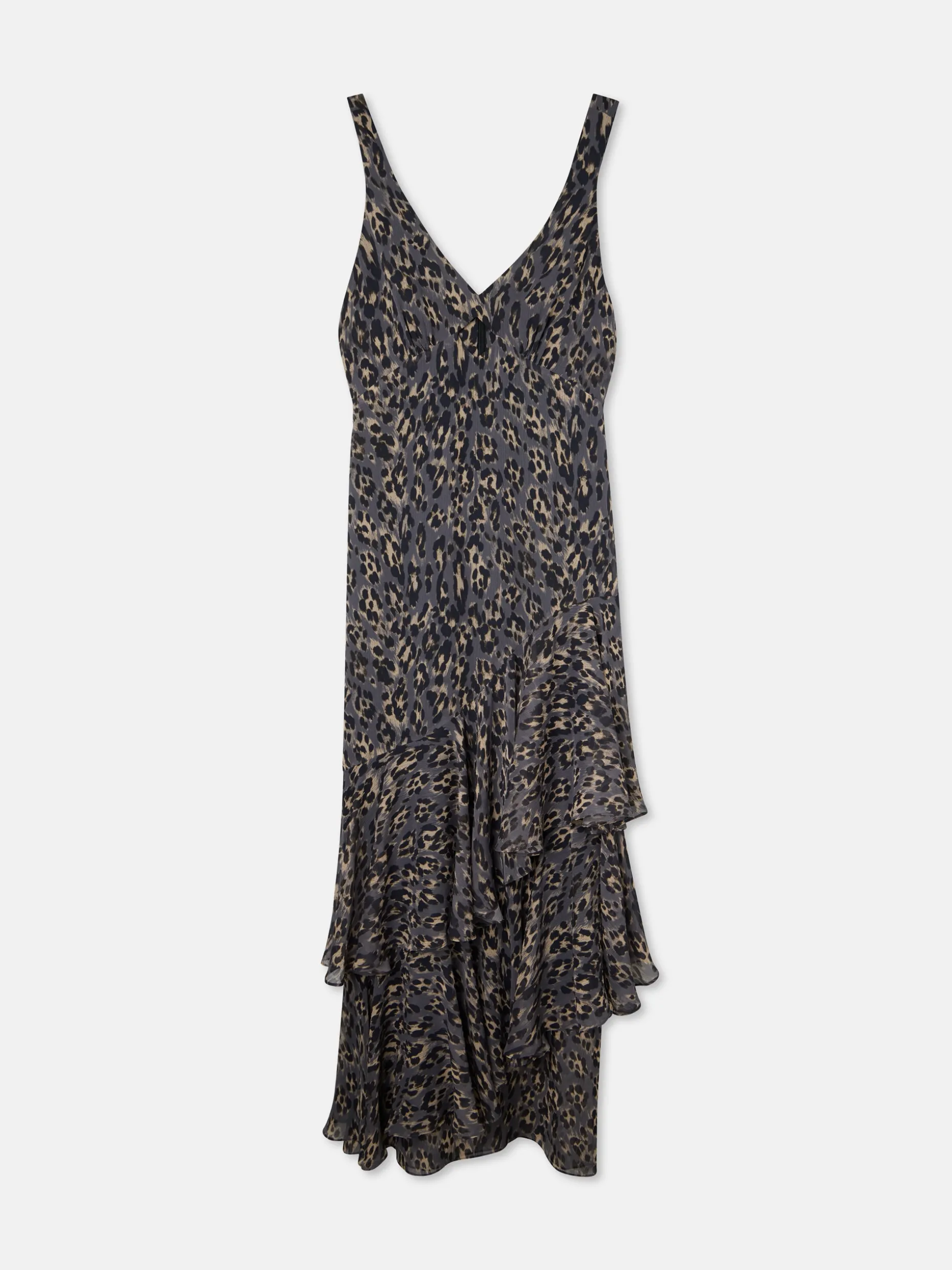 Vestido largo estampado animal print azules