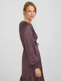 Vestido largo estampado geometrico morados