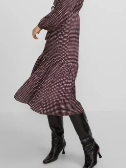 Vestido largo estampado geometrico morados