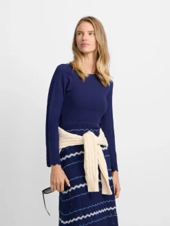 Vestido punto espigas azul