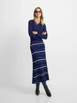 Vestido punto espigas azul