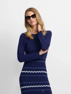 Vestido punto espigas azul