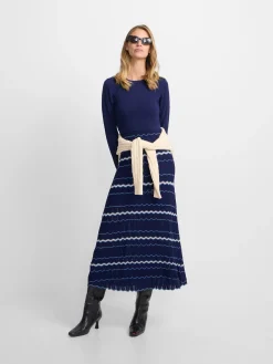 Vestido punto espigas azul