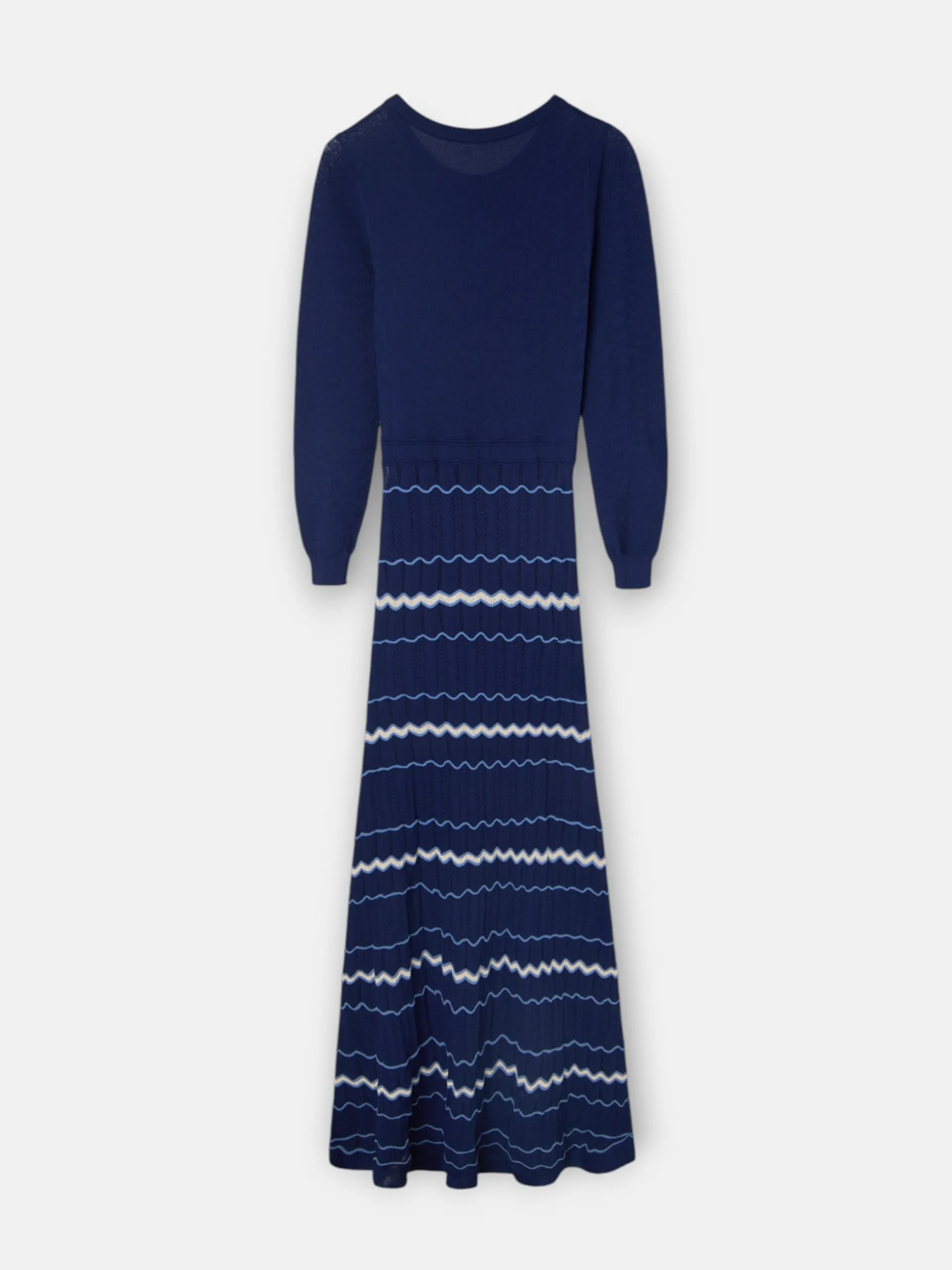 Vestido punto espigas azul