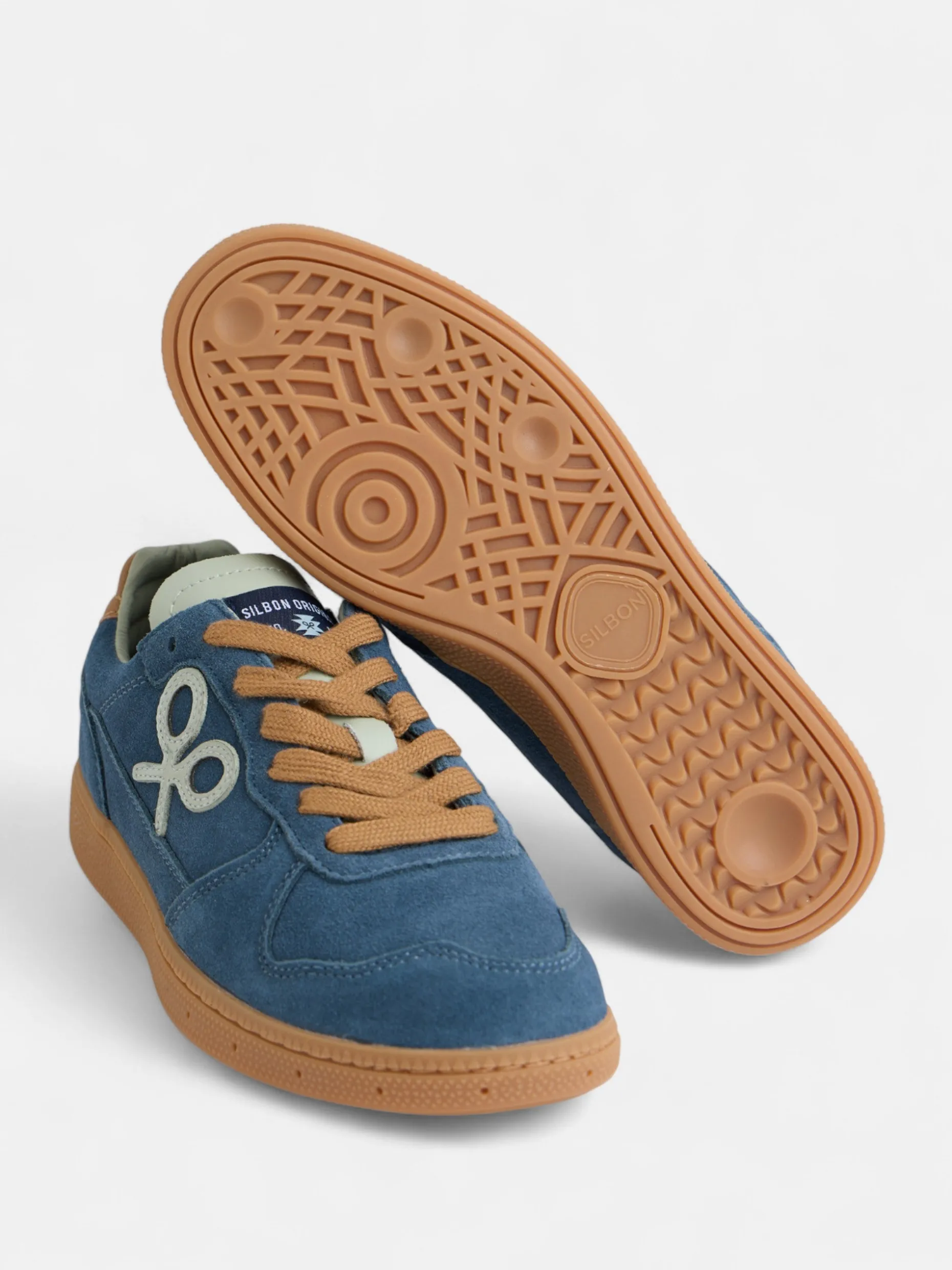 Zapatilla casual piel azul