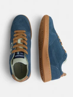 Zapatilla casual piel azul