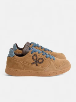 Zapatilla casual piel mostaza