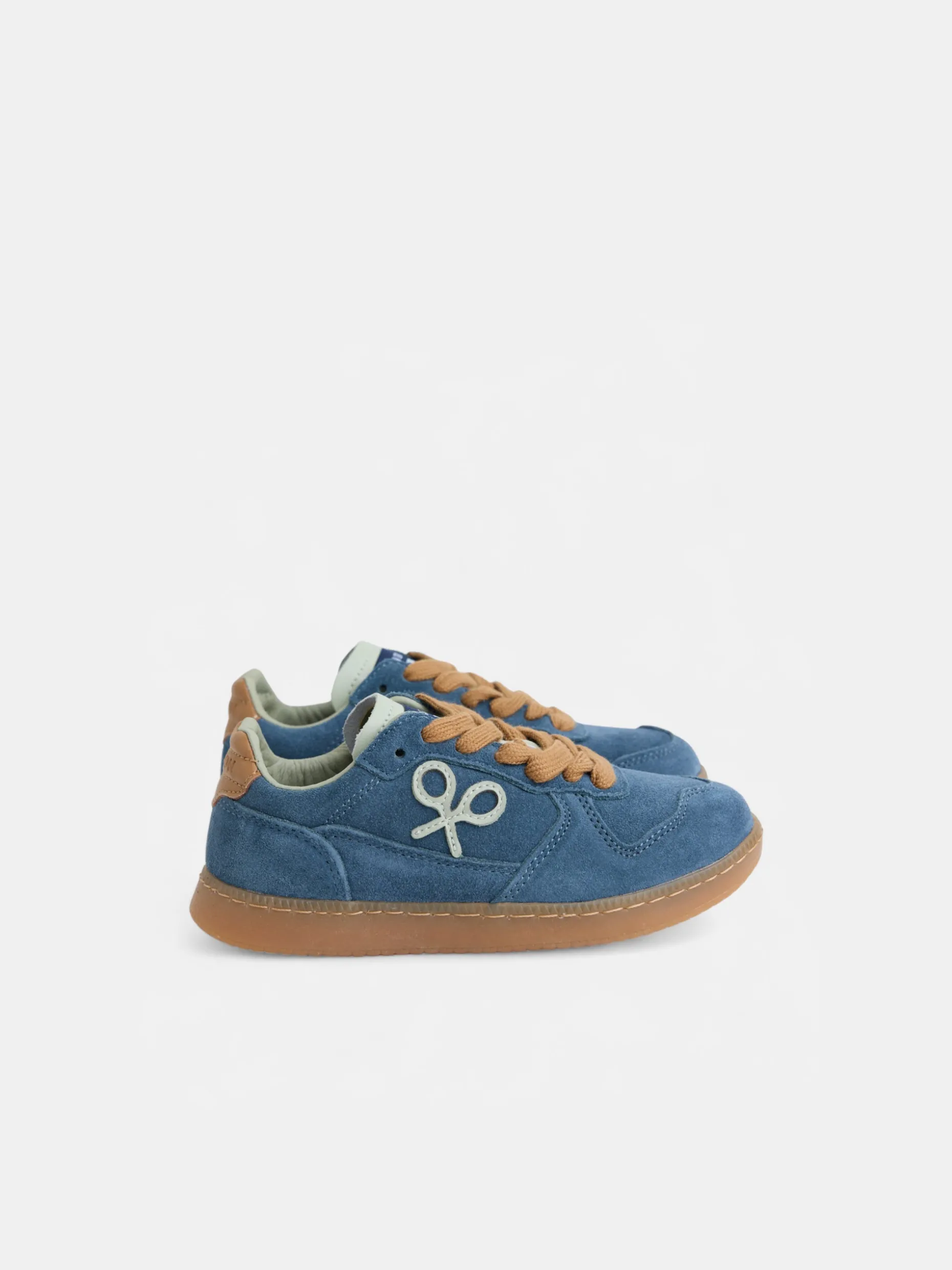 Zapatilla kids casual piel azul