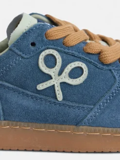 Zapatilla kids casual piel azul