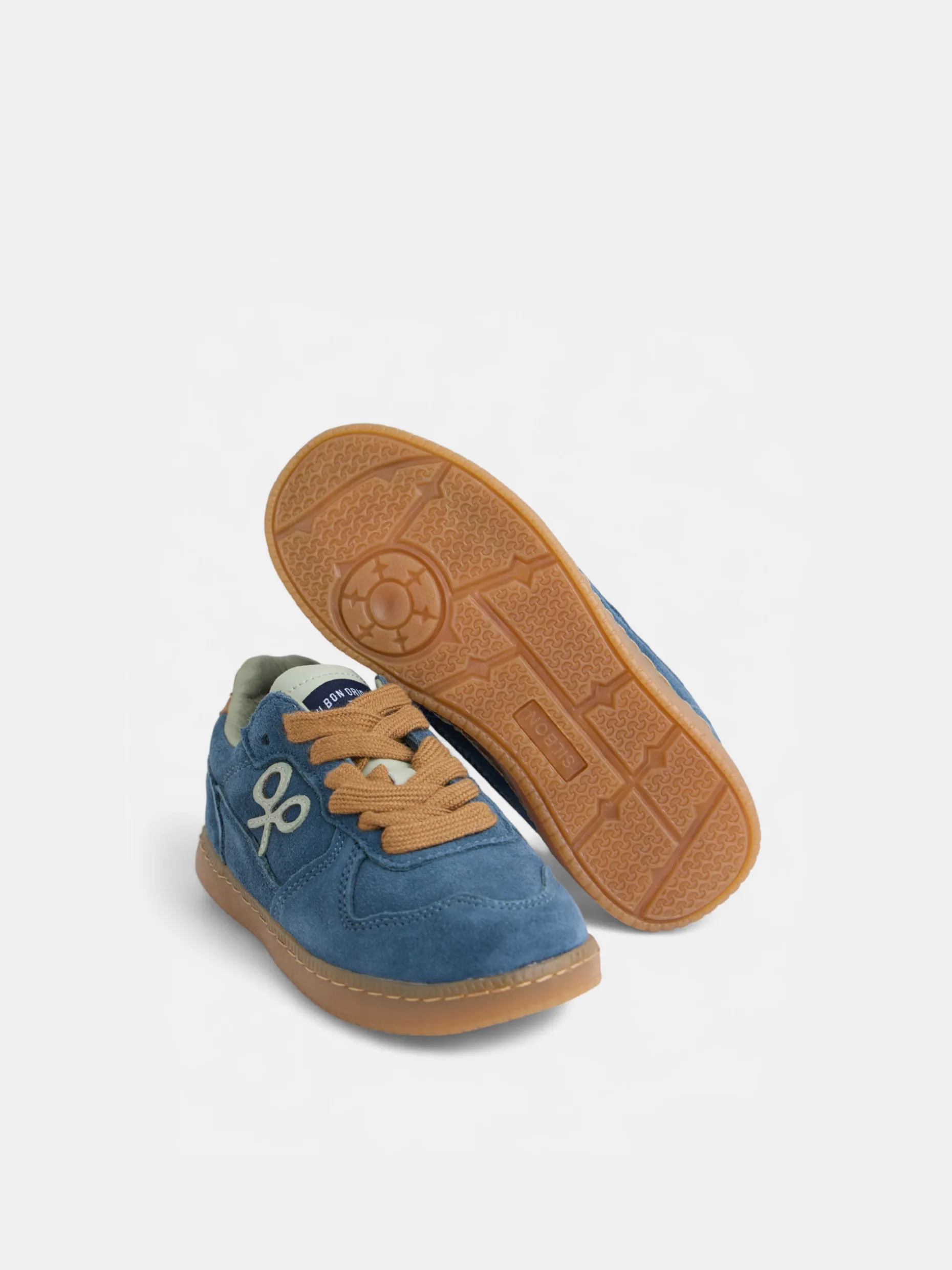 Zapatilla kids casual piel azul