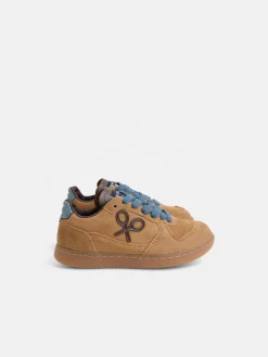 Zapatilla kids casual piel camel