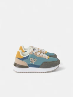Zapatilla kids running multicolor verde