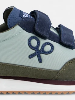 Zapatilla kids velcro multicolor verde