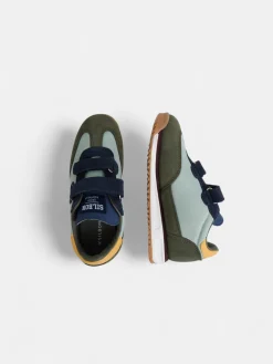 Zapatilla kids velcro multicolor verde