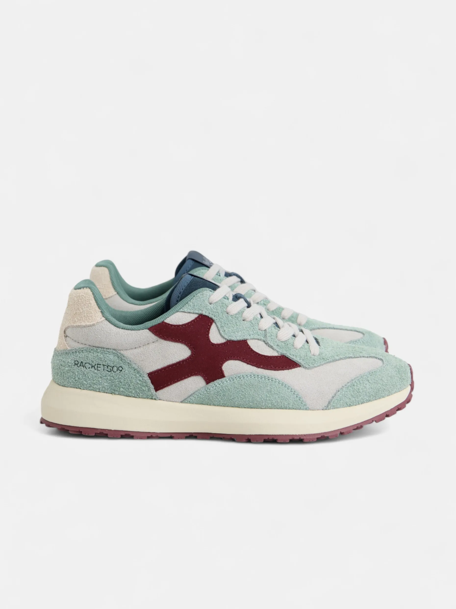 Zapatilla RACKETS09 verde burdeos