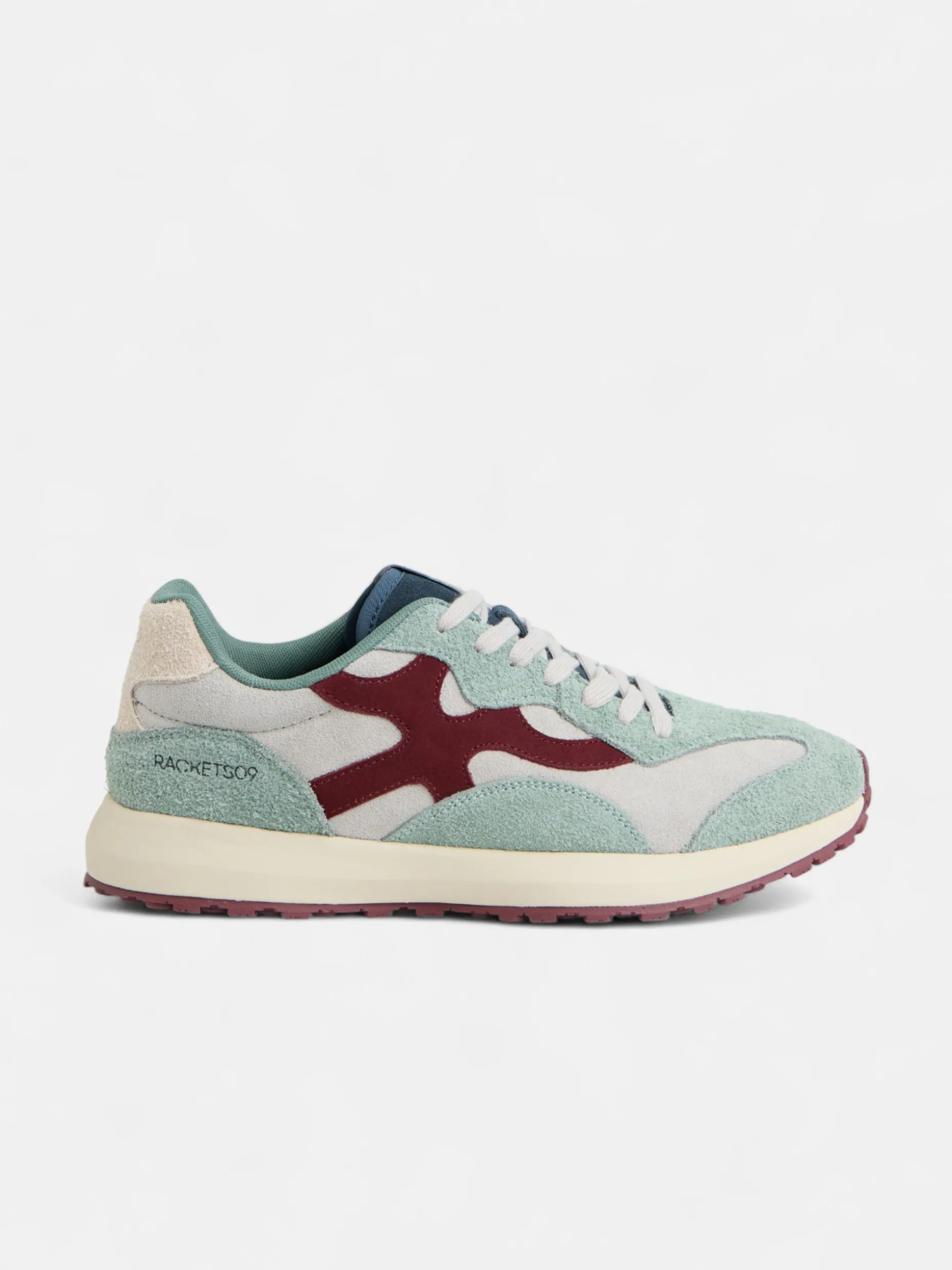 Zapatilla RACKETS09 verde burdeos
