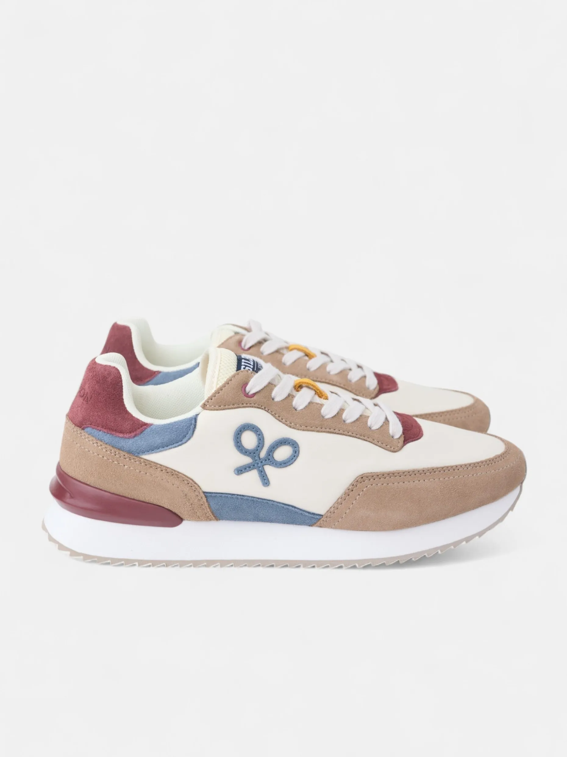 Zapatilla running multicolor beige