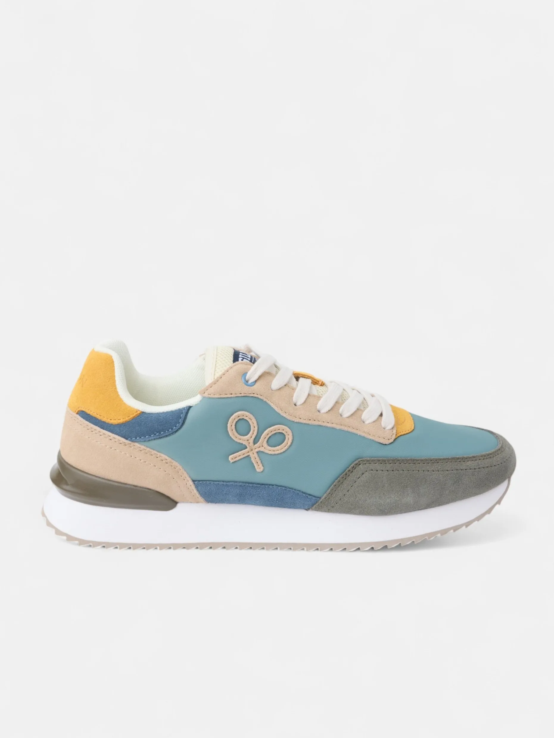 Zapatilla running multicolor verde