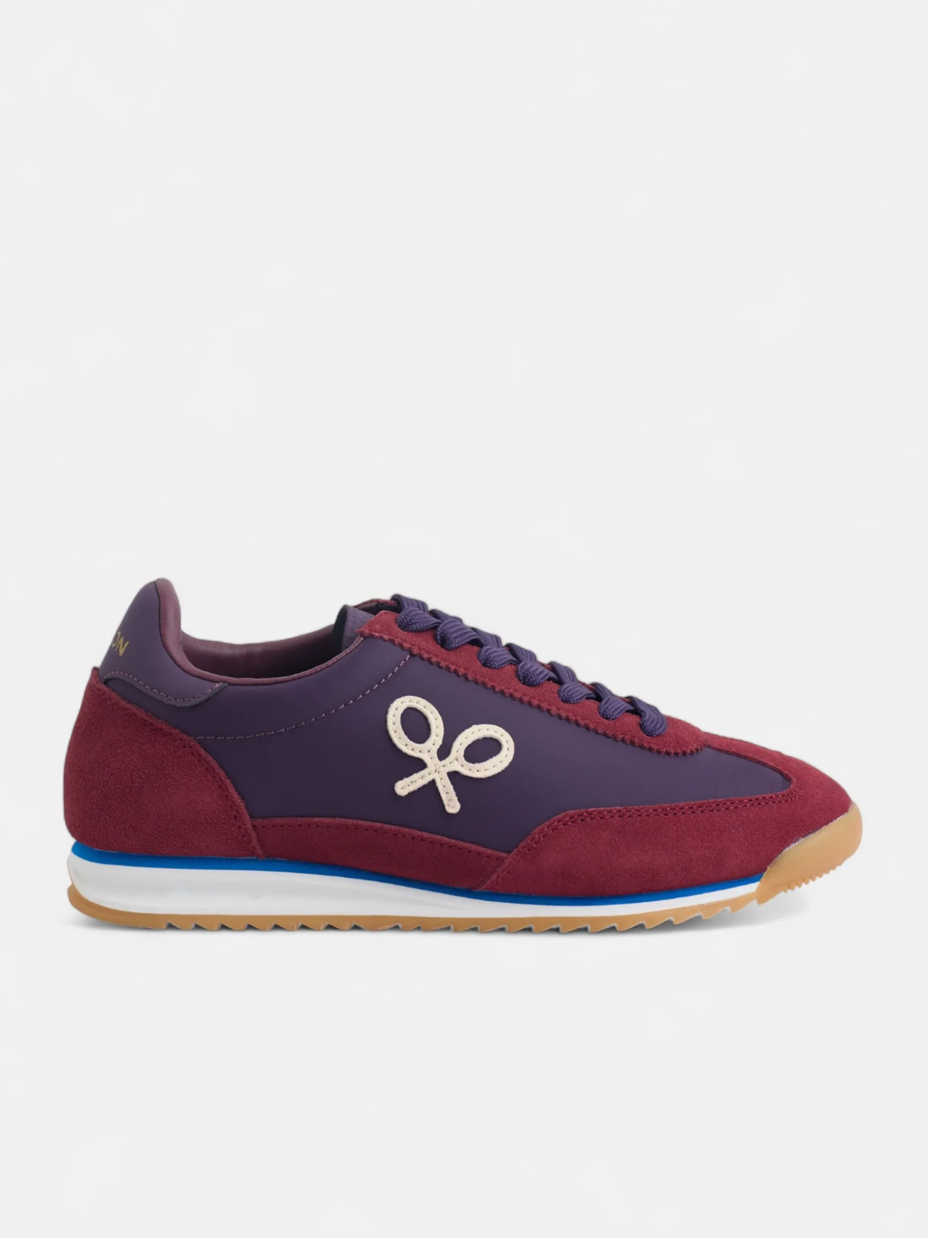 Zapatilla running raqueta burdeos