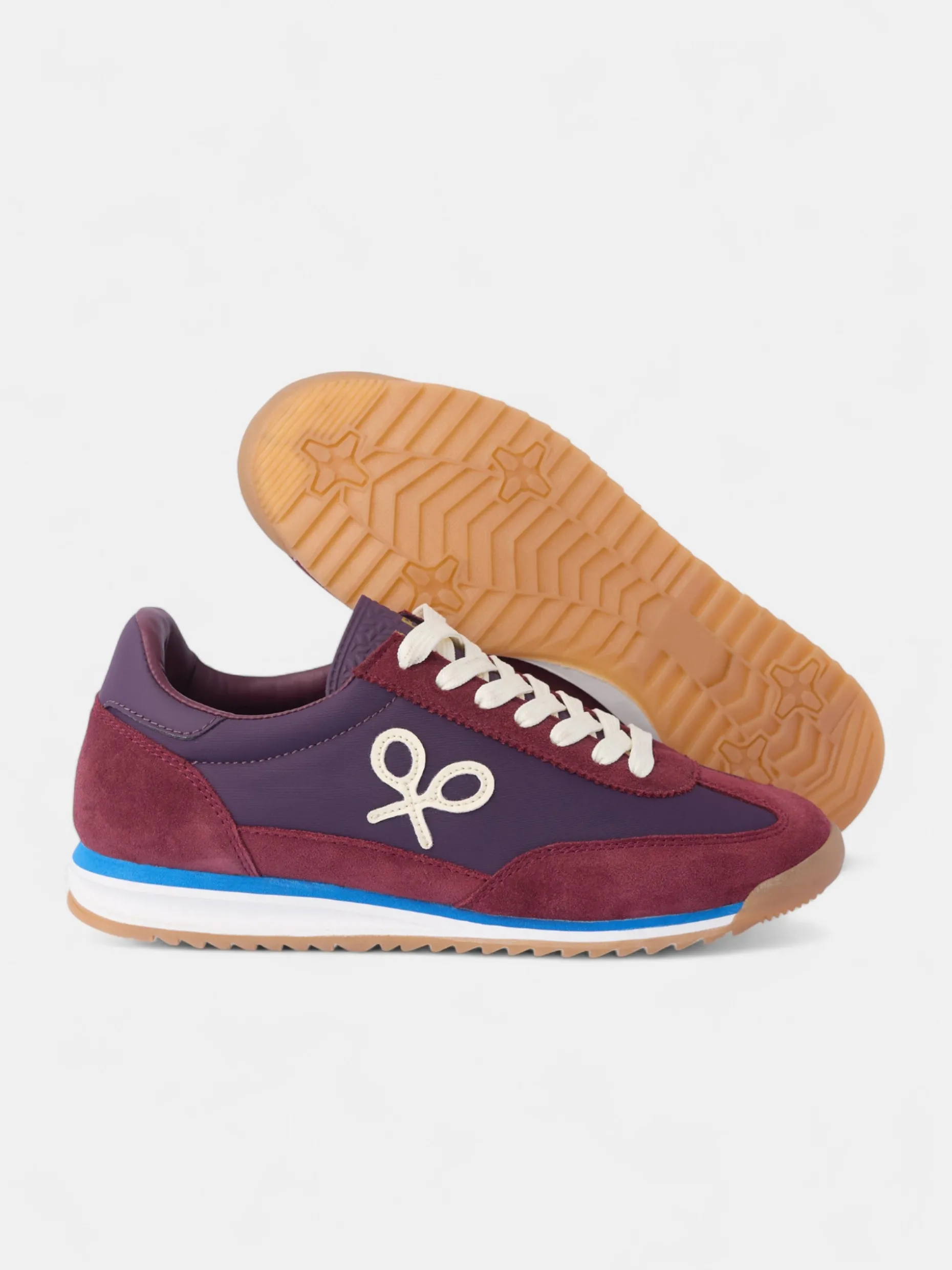 Zapatilla running raqueta burdeos