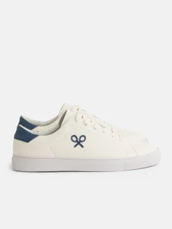 Zapatilla silbon clasica blanca azul marino