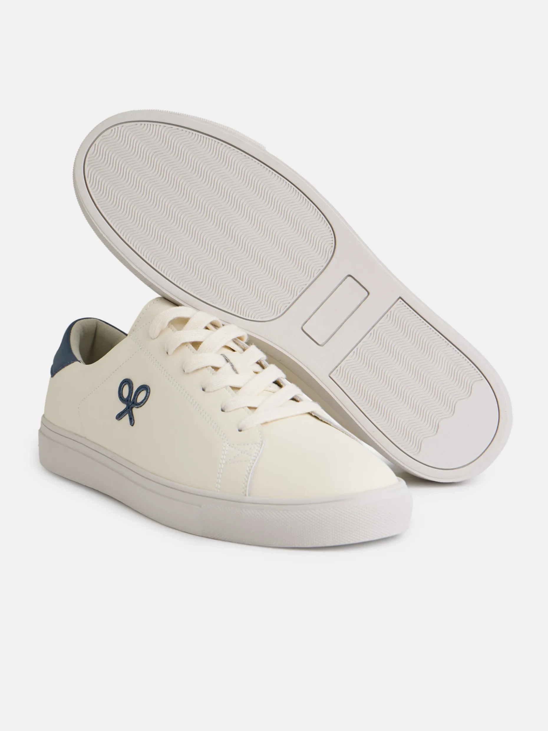 Zapatilla silbon clasica blanca azul marino