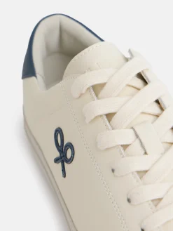 Zapatilla silbon clasica blanca azul marino