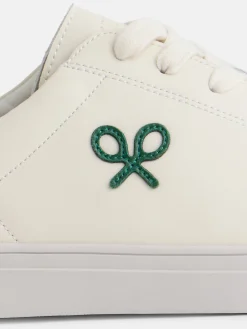 Zapatilla silbon clasica blanca verde