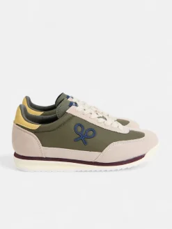 Zapatilla vintage verde beige