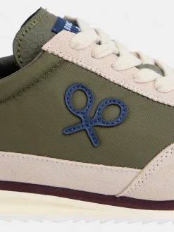 Zapatilla vintage verde beige