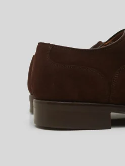 Zapato clasico ante cordones marron