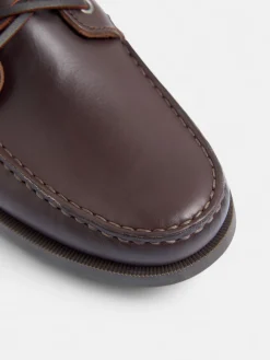 Zapato nautico piel fino marron oscuro