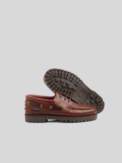 Zapato sport kids nautico piel marron