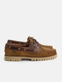 Zapato sport nautico combinado marron