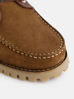 Zapato sport nautico combinado marron